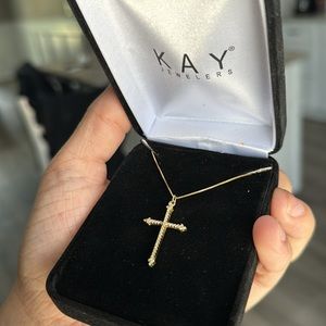 COPY - Gold Cross Diamond Necklace